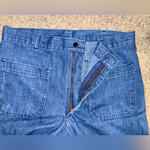 Amazing Vintage Unisex Denim Wide Cuff Bell Bottom Trouser Jeans! - Picture 4 of 6